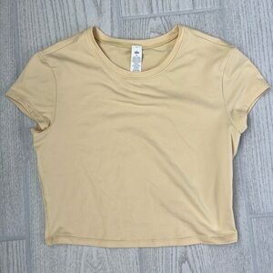Alo Yoga AloSoft Crop Finesse Short Sleeve Warm Butter
